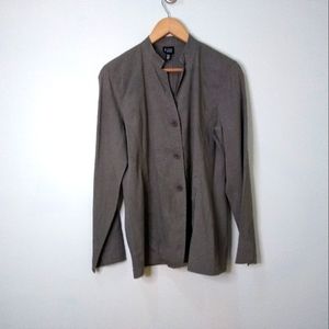 Eileen Fisher Brown Linen Blend Lightweight Jacket, size Small
